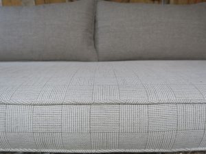 Window Seat Cushion with Bolsters | Joe Gramm upholsterer | Cape Cod Upholstery Shop South Dennis, MA