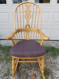 Rocking Chair Seat Cushion | Boxed Style Cushion | 3" Cushion Insert |Upholstered by Cape Cod Upholstery Shop | Located in South Dennis, MA