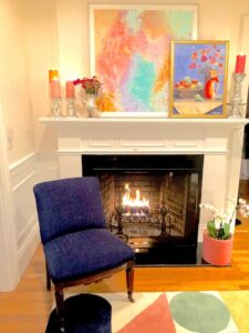 Small side chair in portrait style, no arms, circa early 1900's. Upholstered in a chenille type fabric supplied by the customer | Upholstered by Cape Cod Upholstery Shop | Located in South Dennis, MA 02660