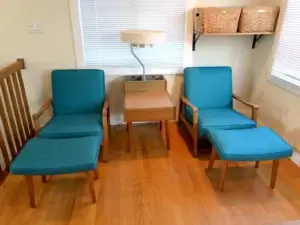 Herman Miller Chairs & ottomans 5. Upholstered by Cape Cod Upholstery Shop - Located in South Dennis, MA 02660