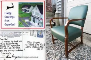 Customer Thank you note. Joe Gramm of Cape Cod Upholstery Shop - South Dennis, MA 02660