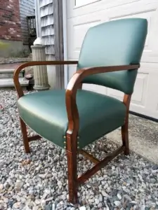 Circa 1940's Department of the Navy office chair. Upholstered by Joe Gramm of Cape Cod Upholstery Shop - South Dennis, MA 02660