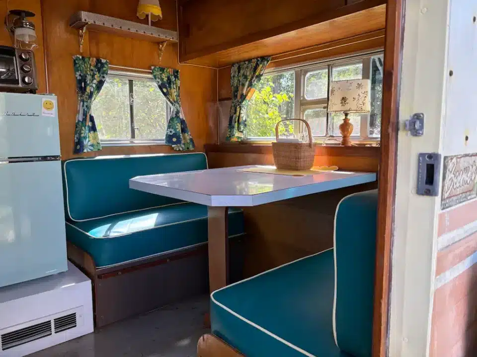 Vintage Beemer Camper Trailer Cushions. Cushions fabricated by Joe Gramm of Cape Cod Upholstery Shop | South Dennis, MA 02660