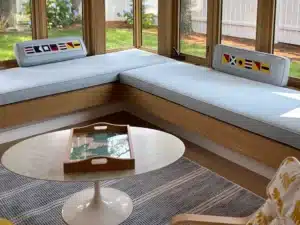 Window Seat Cushions 2. Cushions fabricated by Joe Gramm of Cape Cod Upholstery Shop | South Dennis, MA 02660